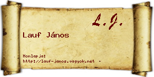 Lauf János névjegykártya