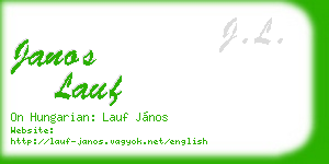 janos lauf business card